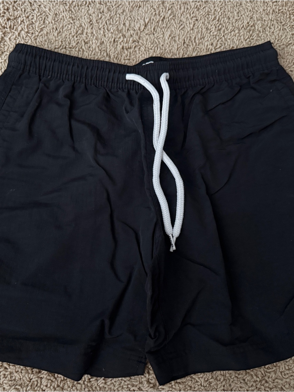 RSQ Black Athletic Shorts with White Drawstring